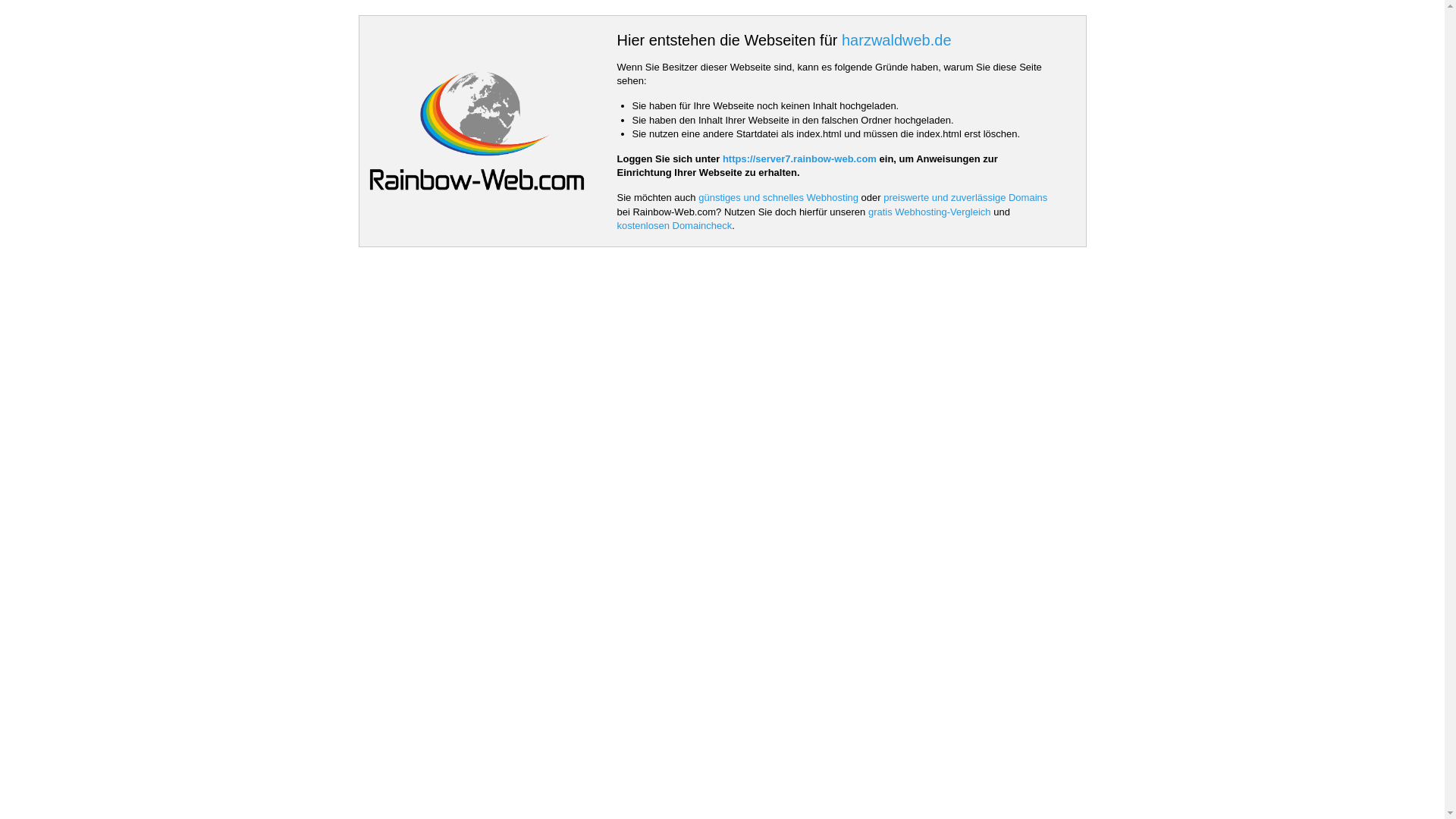 website screenshot of https://harzwaldweb.de/