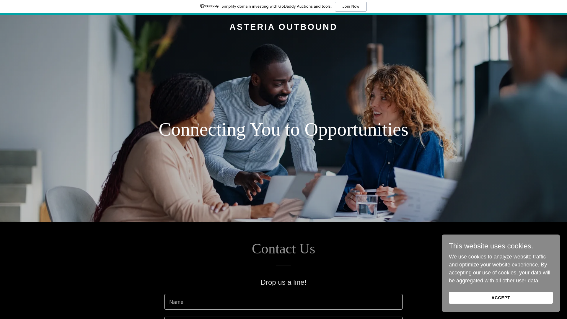 website screenshot of https://clickasteria.com/