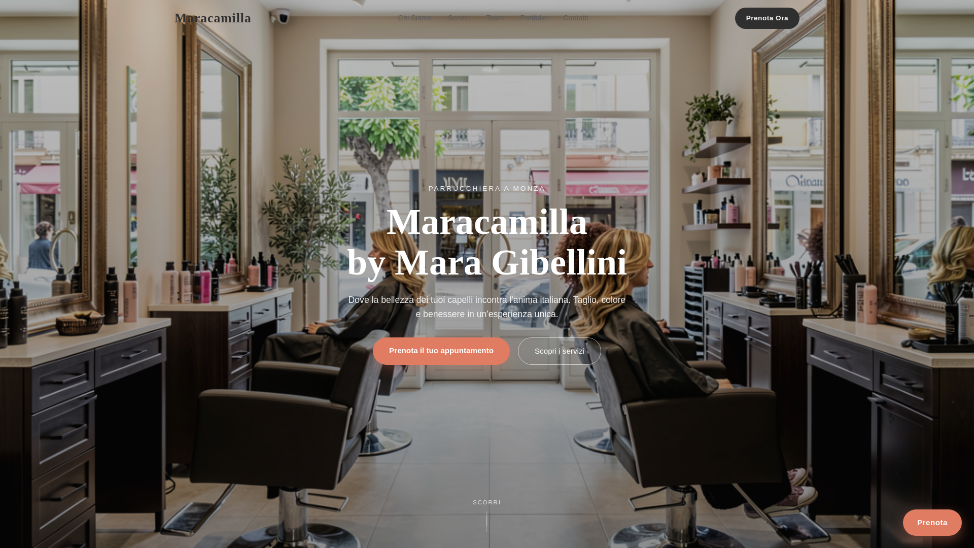 website screenshot of https://mara-gibellini-parrucchiera-maracamilla.pages.dev/