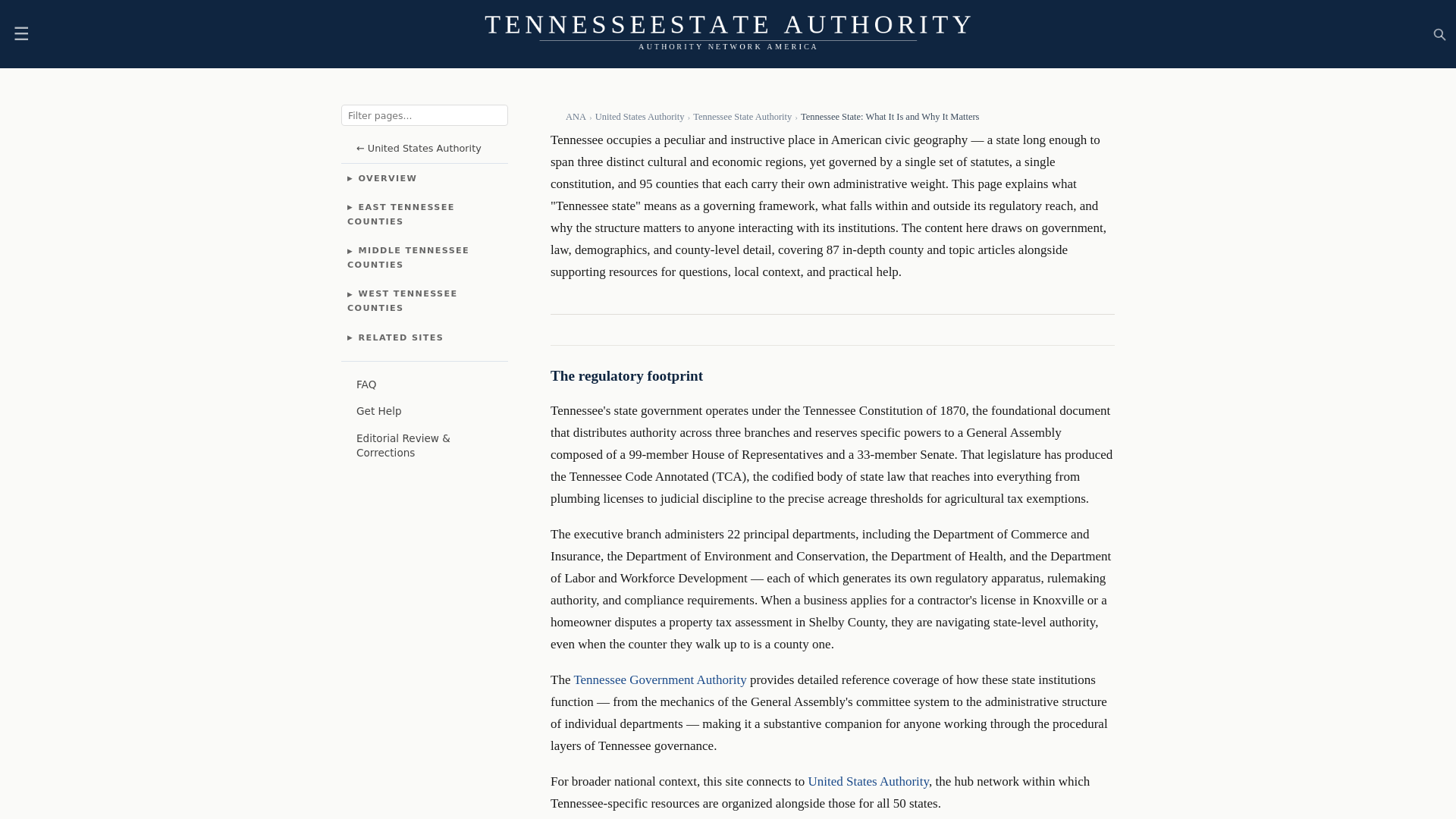 website screenshot of https://tennesseestateauthority.com/