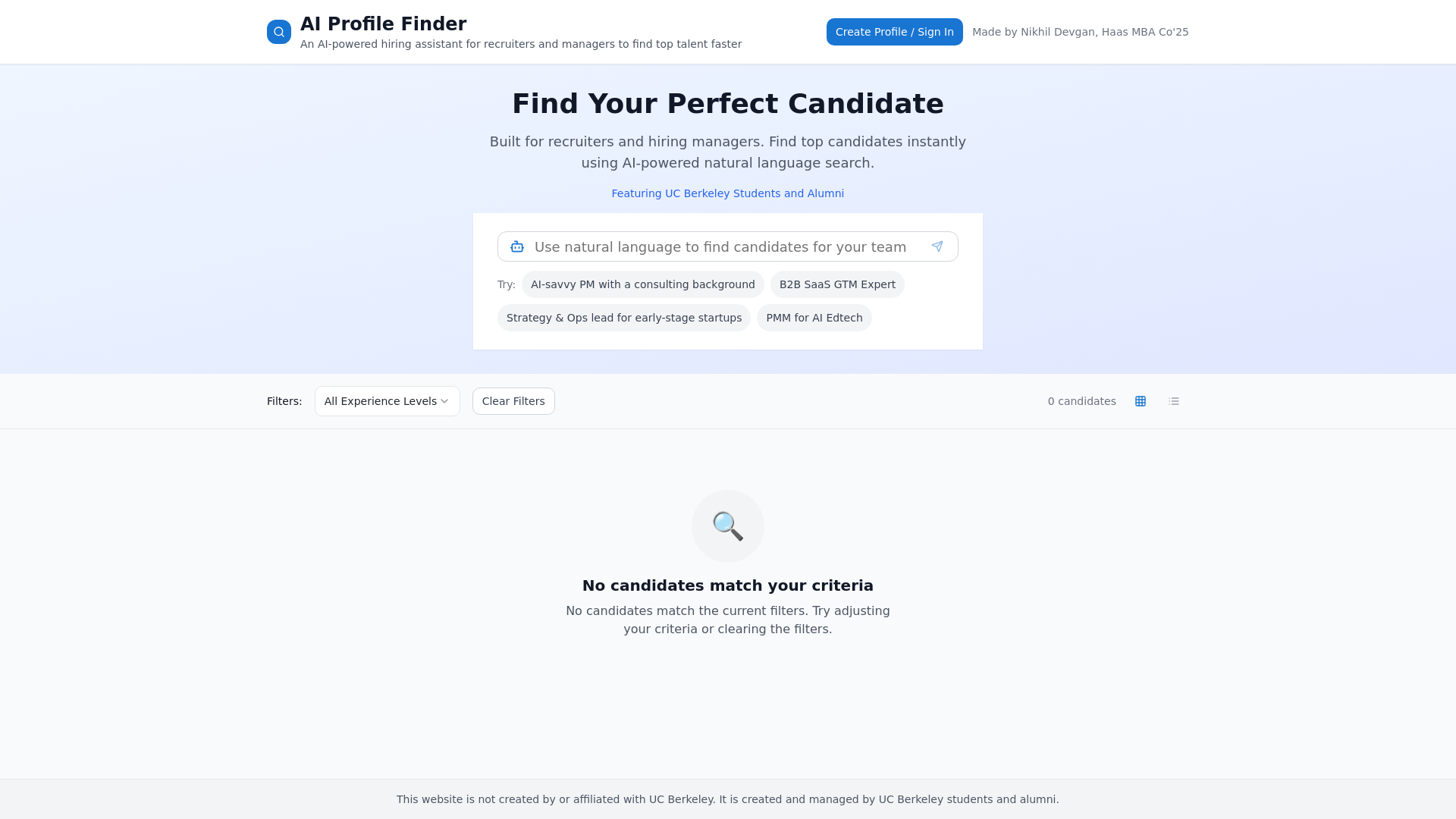 website screenshot of https://ai-talent-finder.pages.dev/