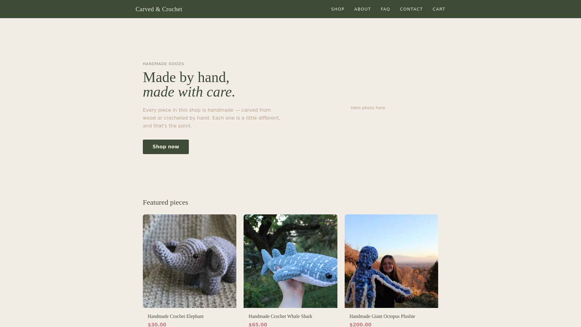 website screenshot of https://carved-and-crochet.pages.dev/
