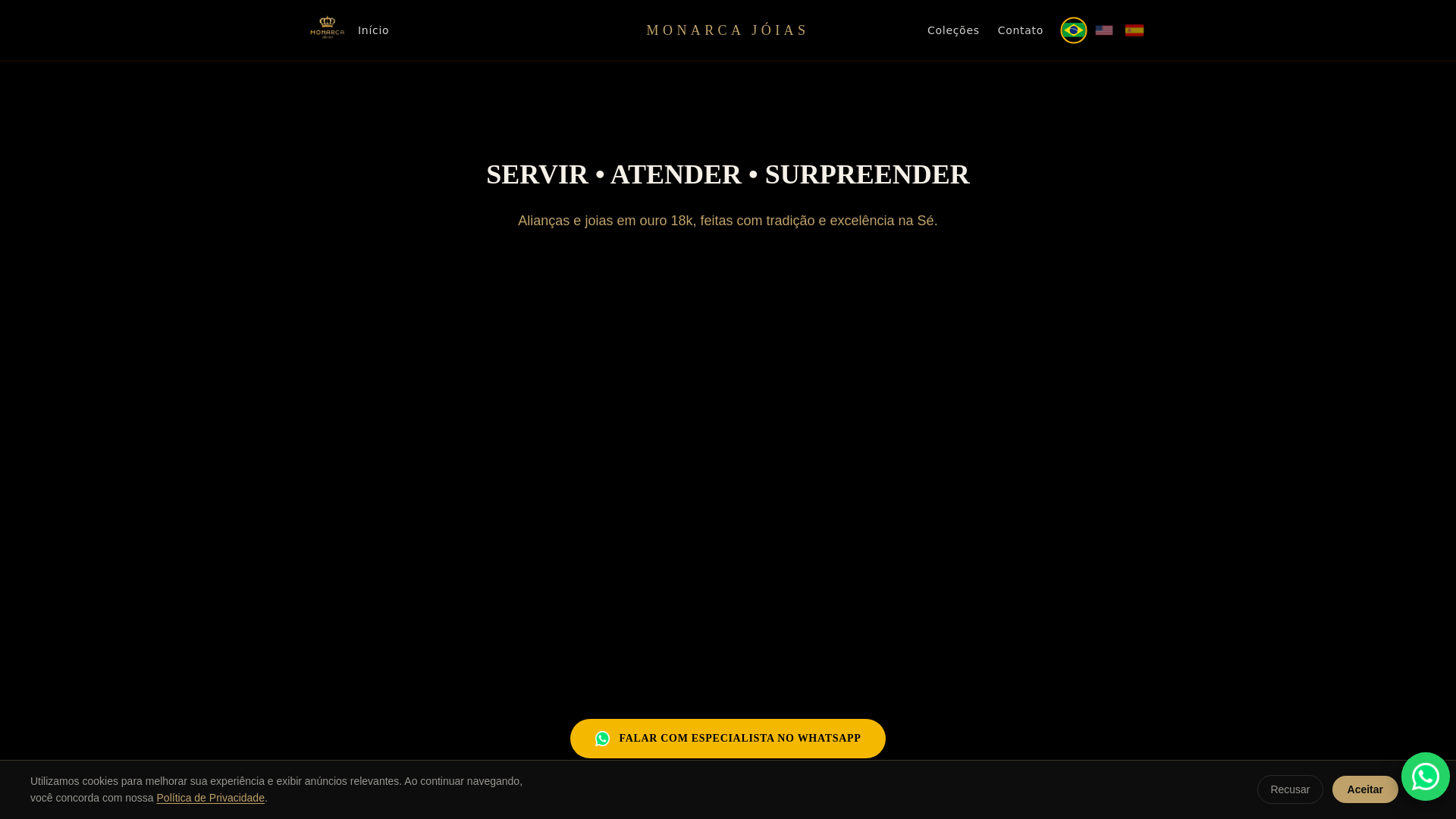 website screenshot of https://monarcajoias.com.br/