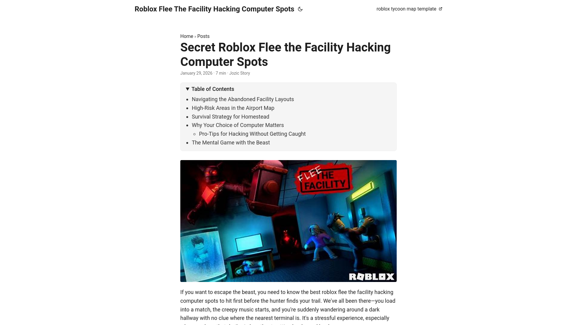 website screenshot of https://roblox-flee-the-facility-hacking-computer-spots.pages.dev/
