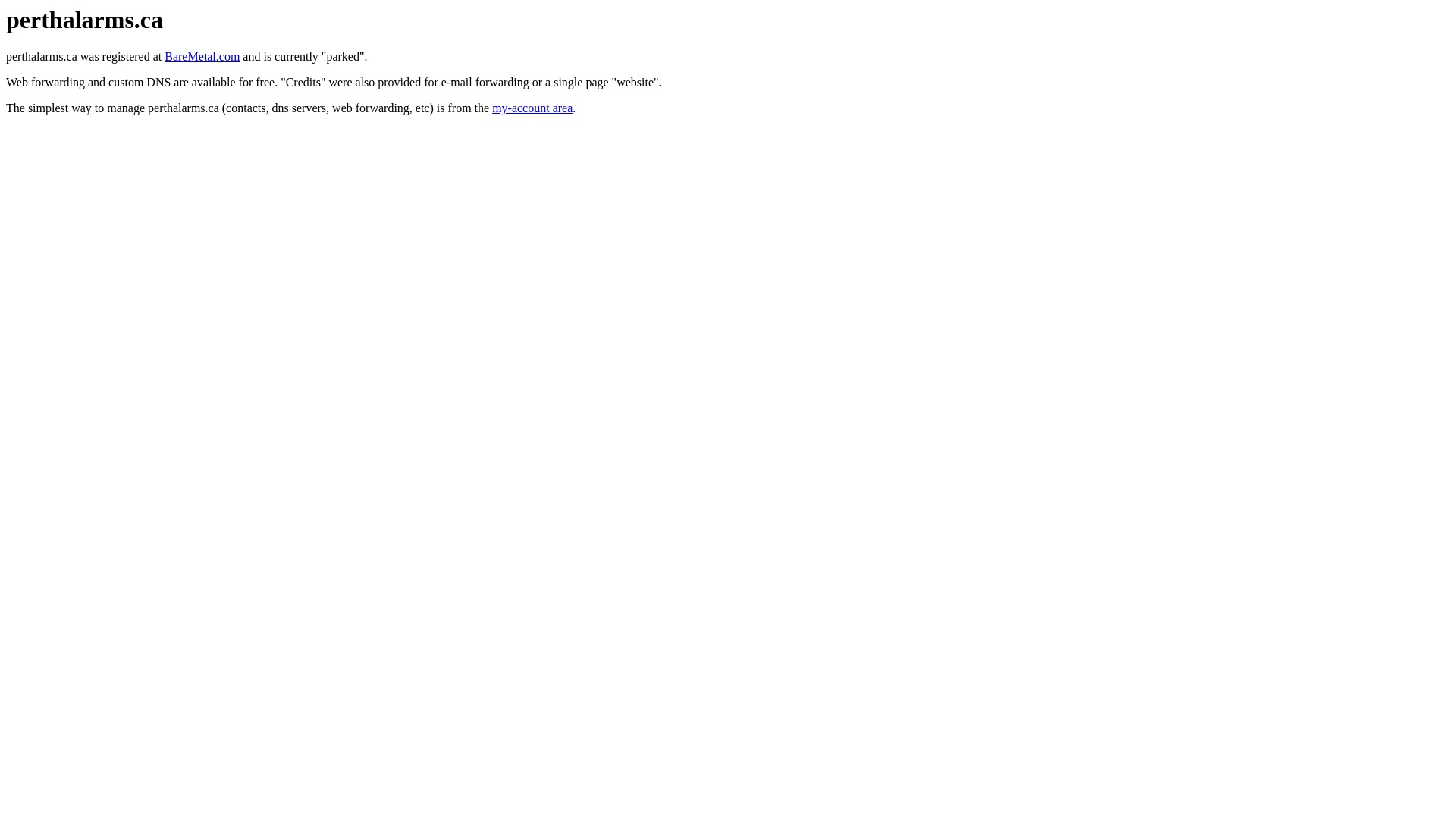 website screenshot of https://perthalarms.ca/
