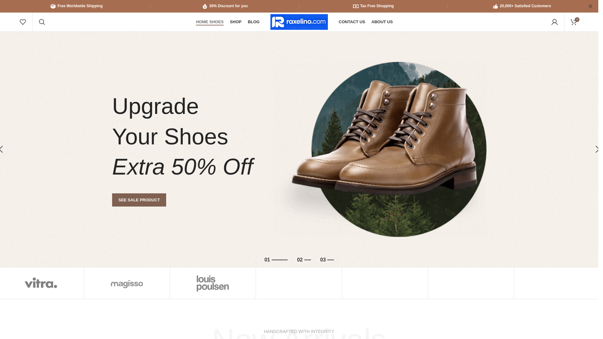 website screenshot of https://raxelino.com/