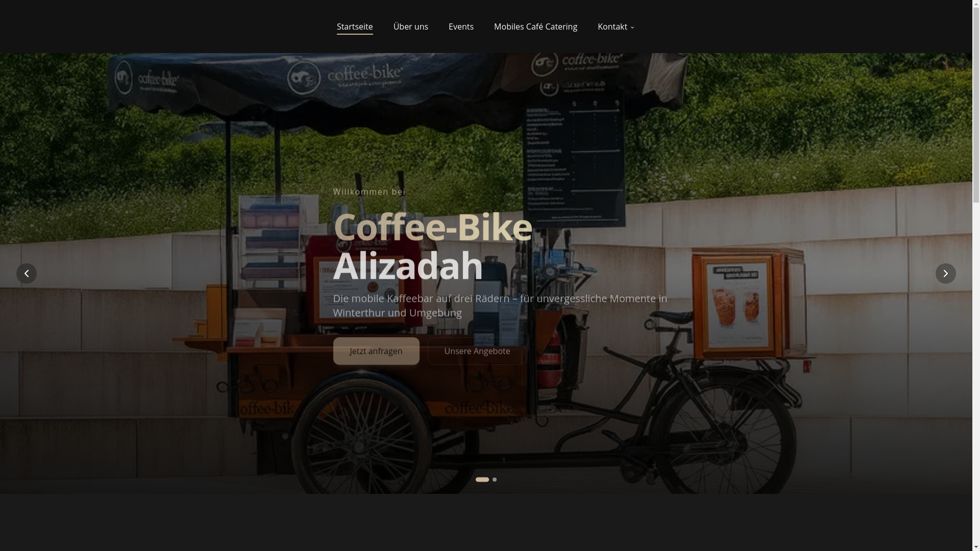 website screenshot of https://coffeebike-dolcevita.ch/