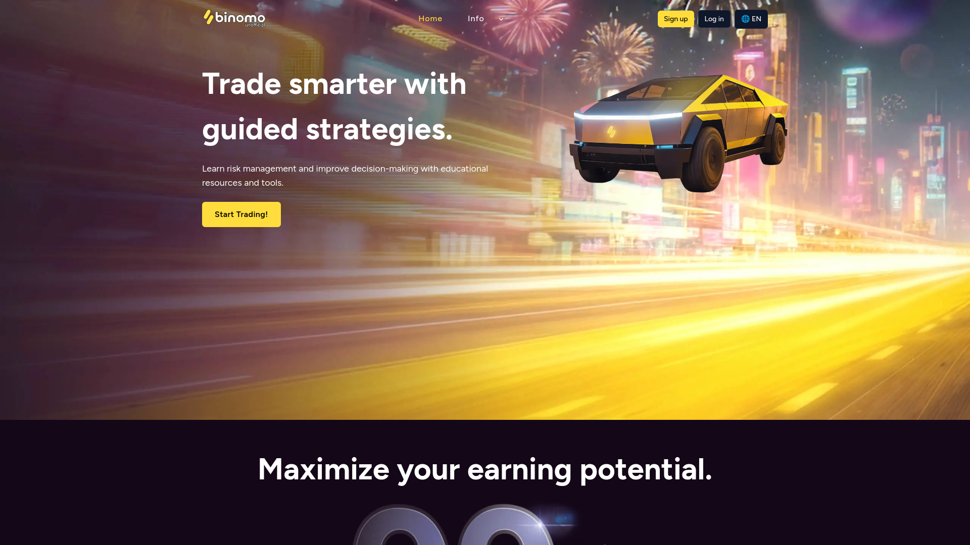 website screenshot of https://binomo3.com/en