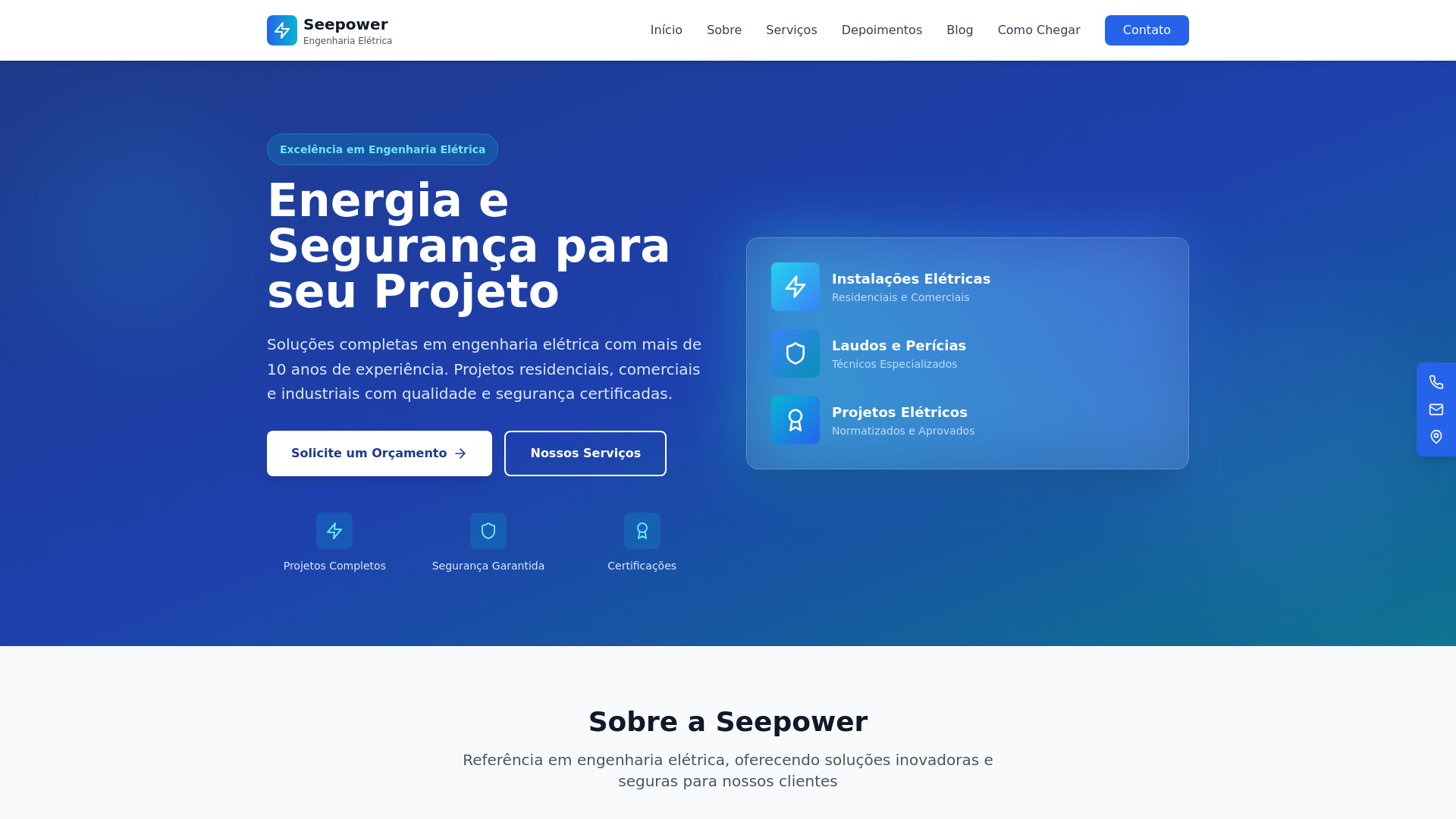 website screenshot of https://seepowerservicodeengenhariaeletrica.shop