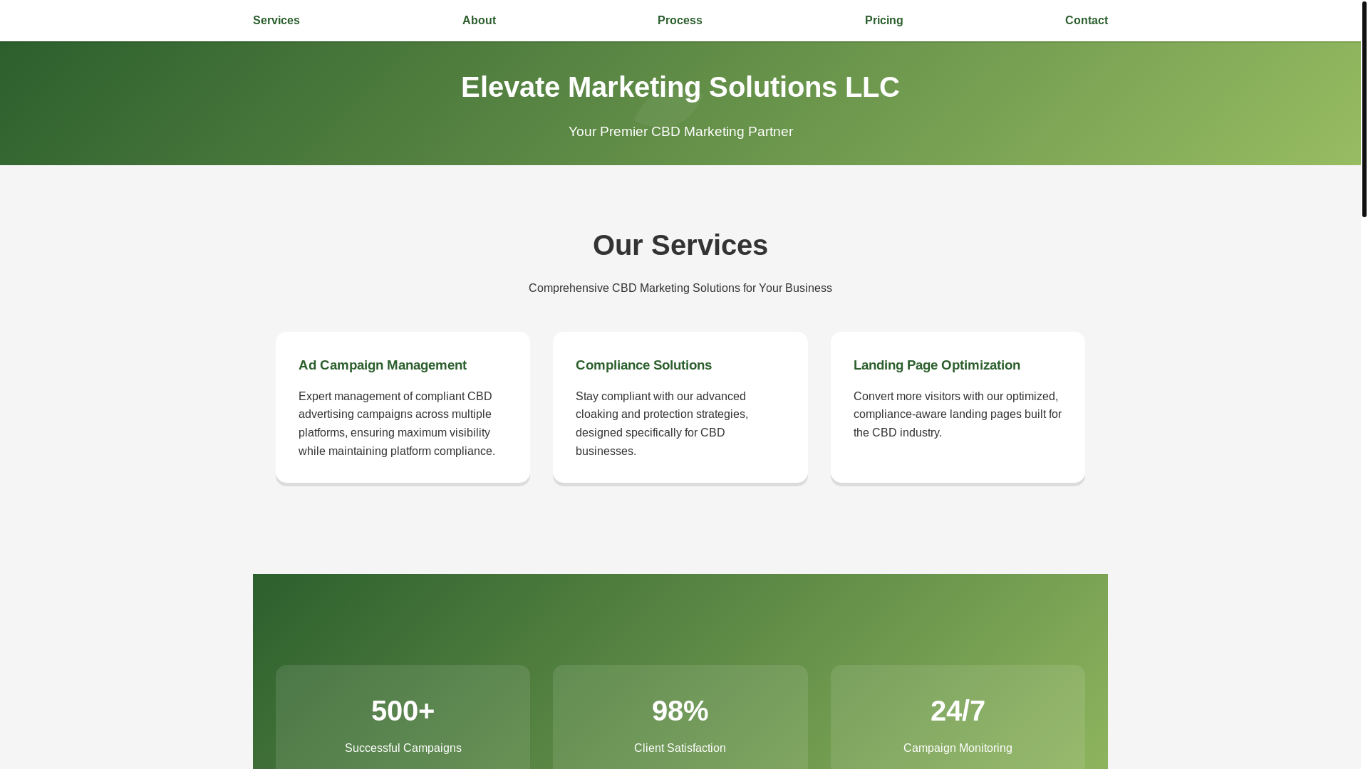 website screenshot of https://elevate-marketing.uk/