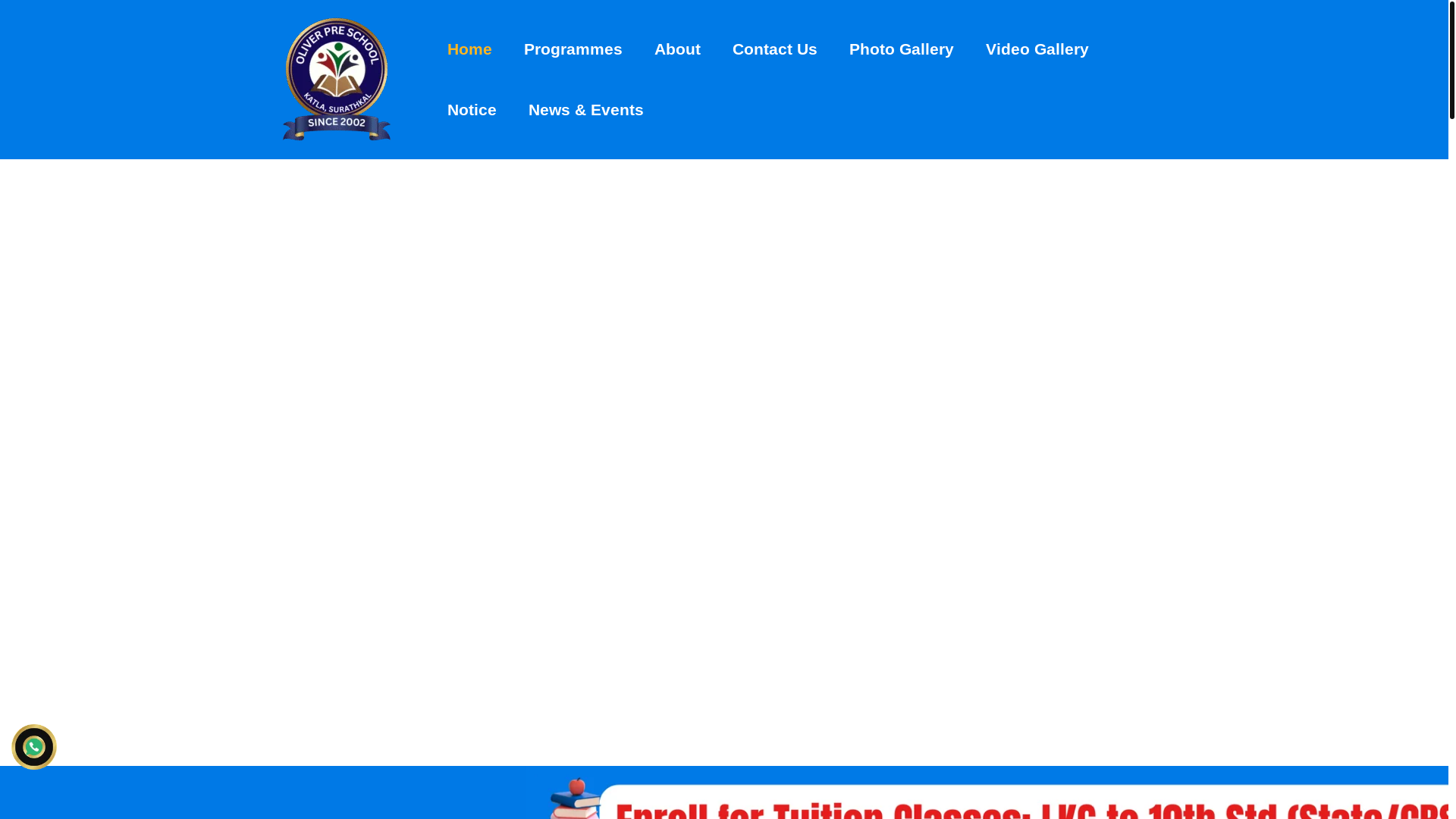 website screenshot of https://oliverpreschool.in/