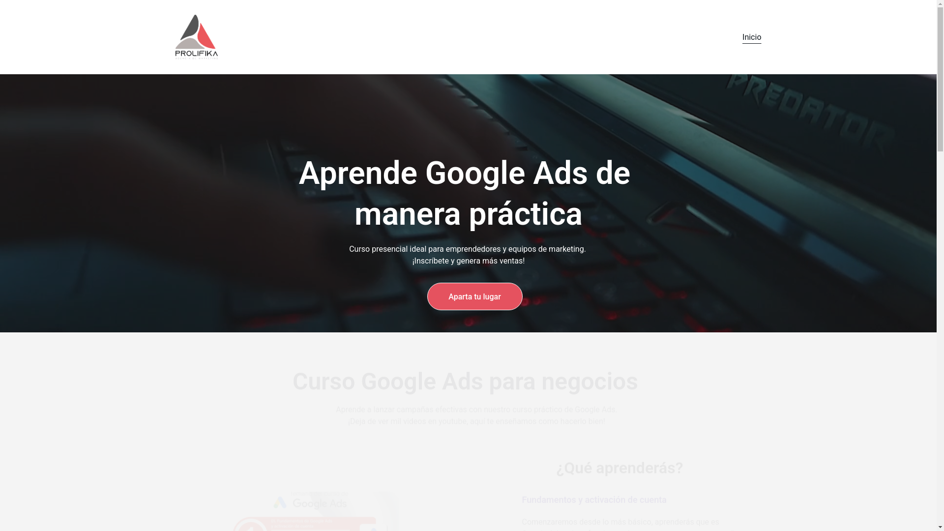 website screenshot of https://prolifikaacademia.com.mx/