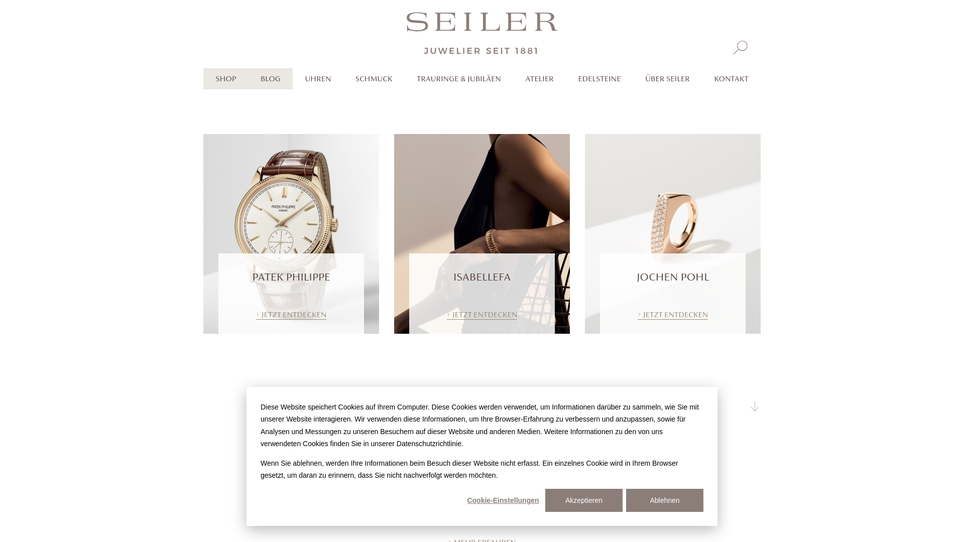 website screenshot of https://seilerconcept.ch