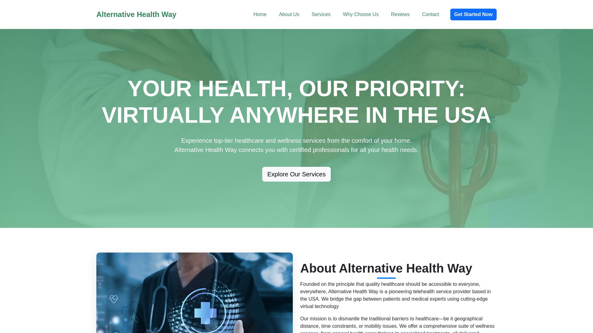 website screenshot of https://alternativehealthway.info