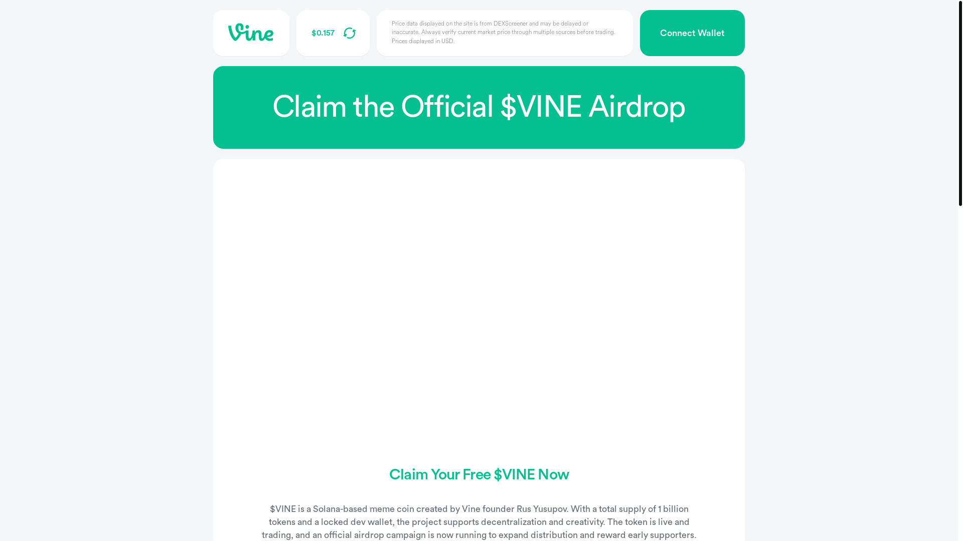 website screenshot of https://vinedrop.org/
