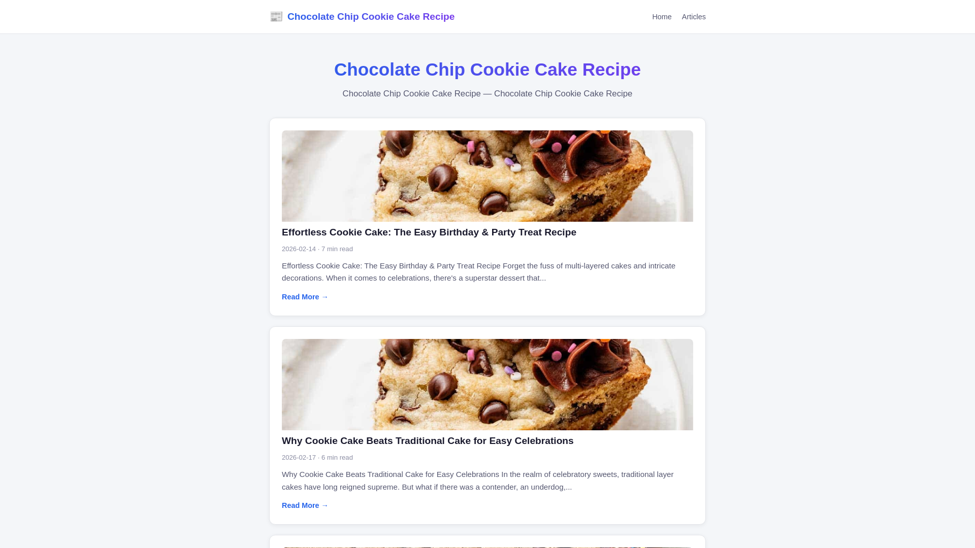 website screenshot of https://chocolate-chip-cookie-cake-recipe.pages.dev/