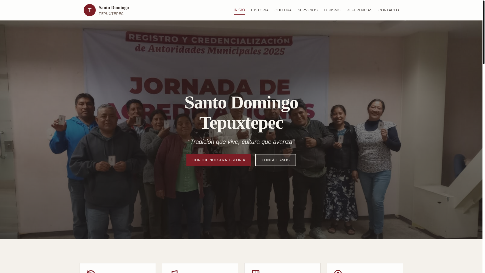 website screenshot of https://santodomingotepuxtepecmex.com/