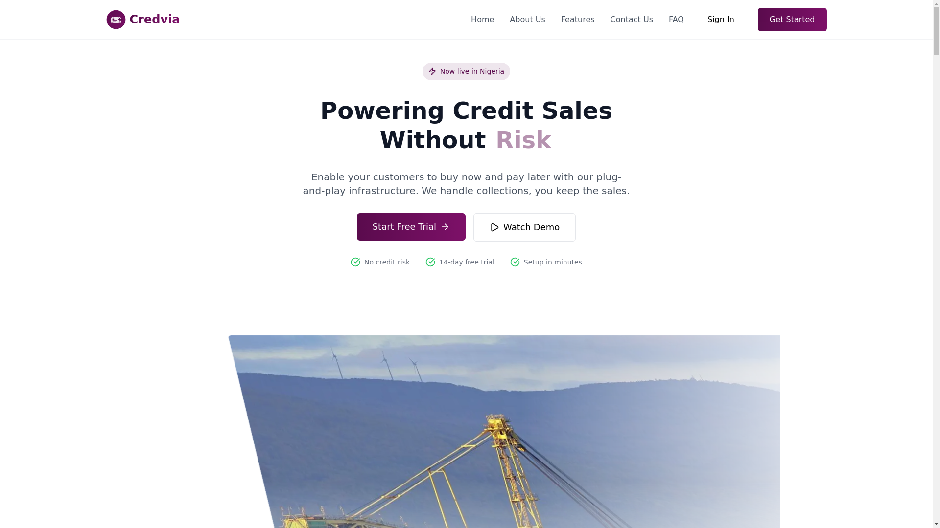website screenshot of https://credvia.app/