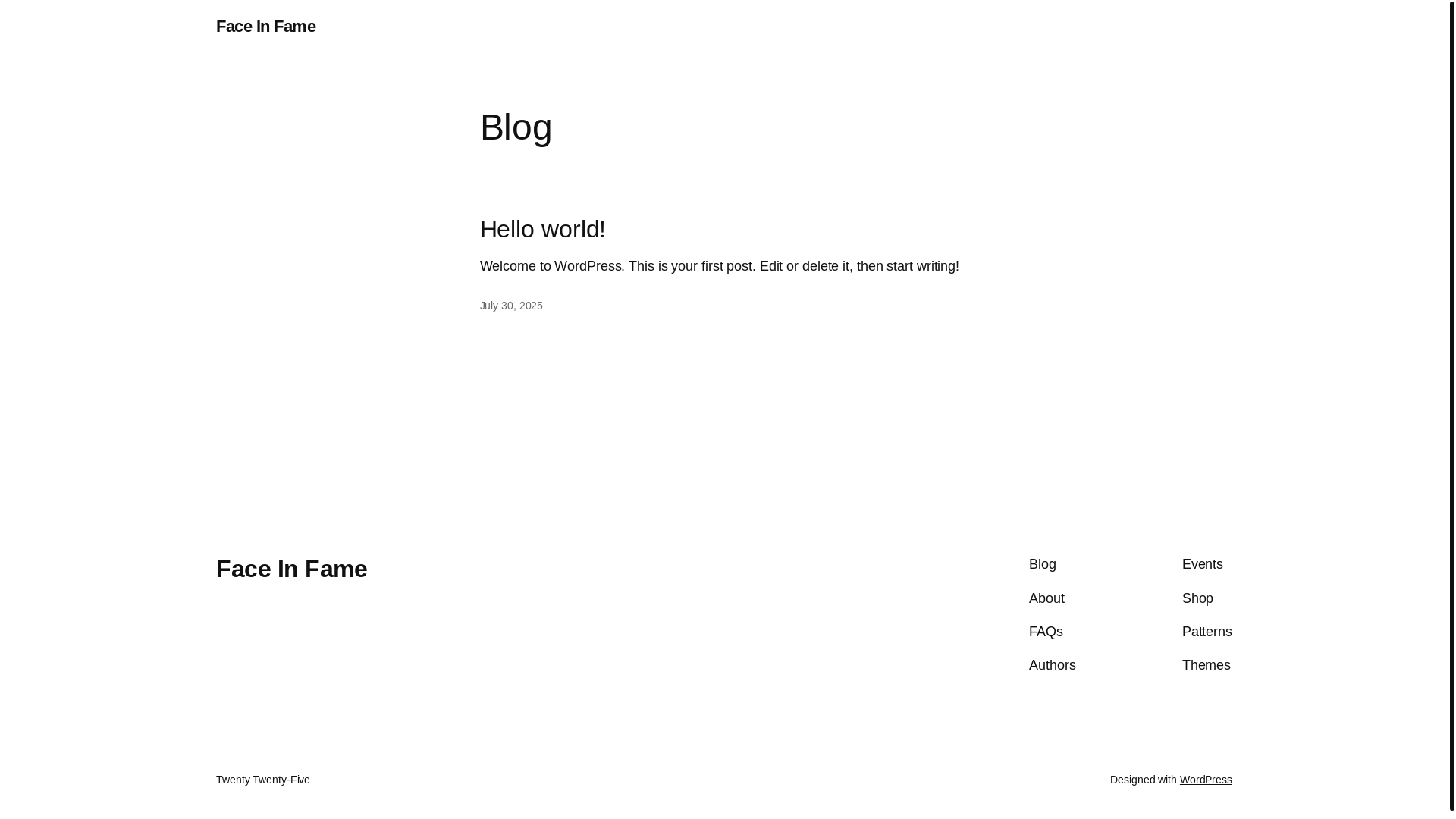 website screenshot of https://faceinfame.com/