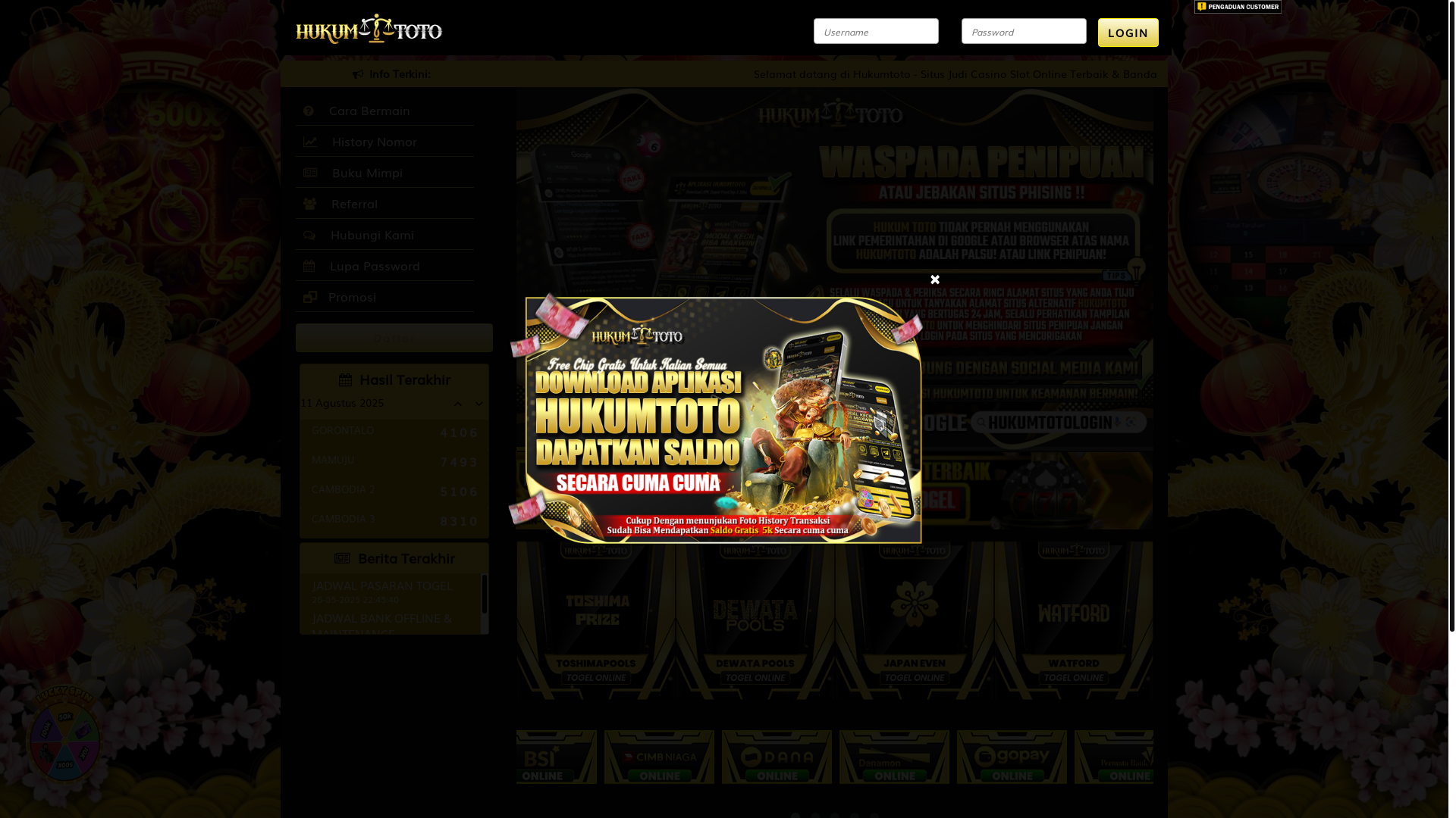 website screenshot of https://hukumtoto-cuan.com/