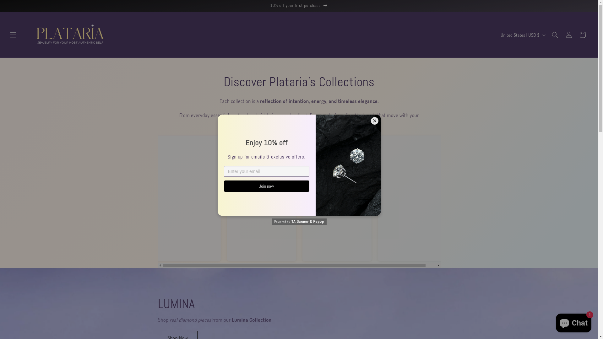 website screenshot of https://plataria.shop/