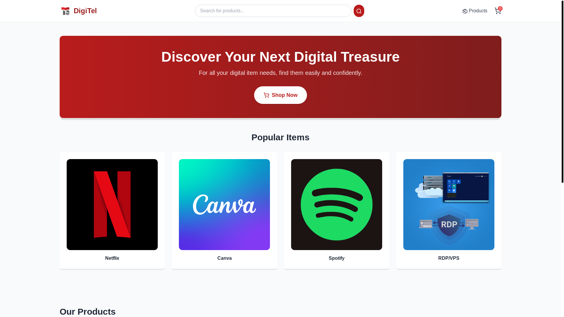 website screenshot of https://digitel.my.id/