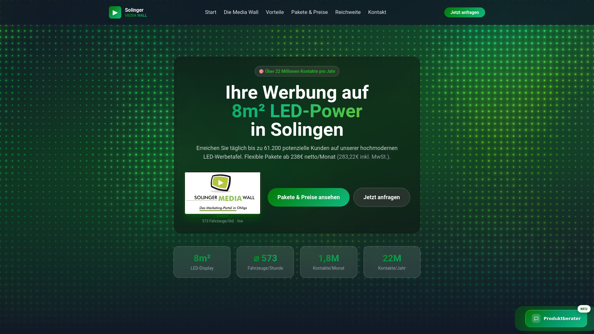 website screenshot of https://solinger-media-wall.de/
