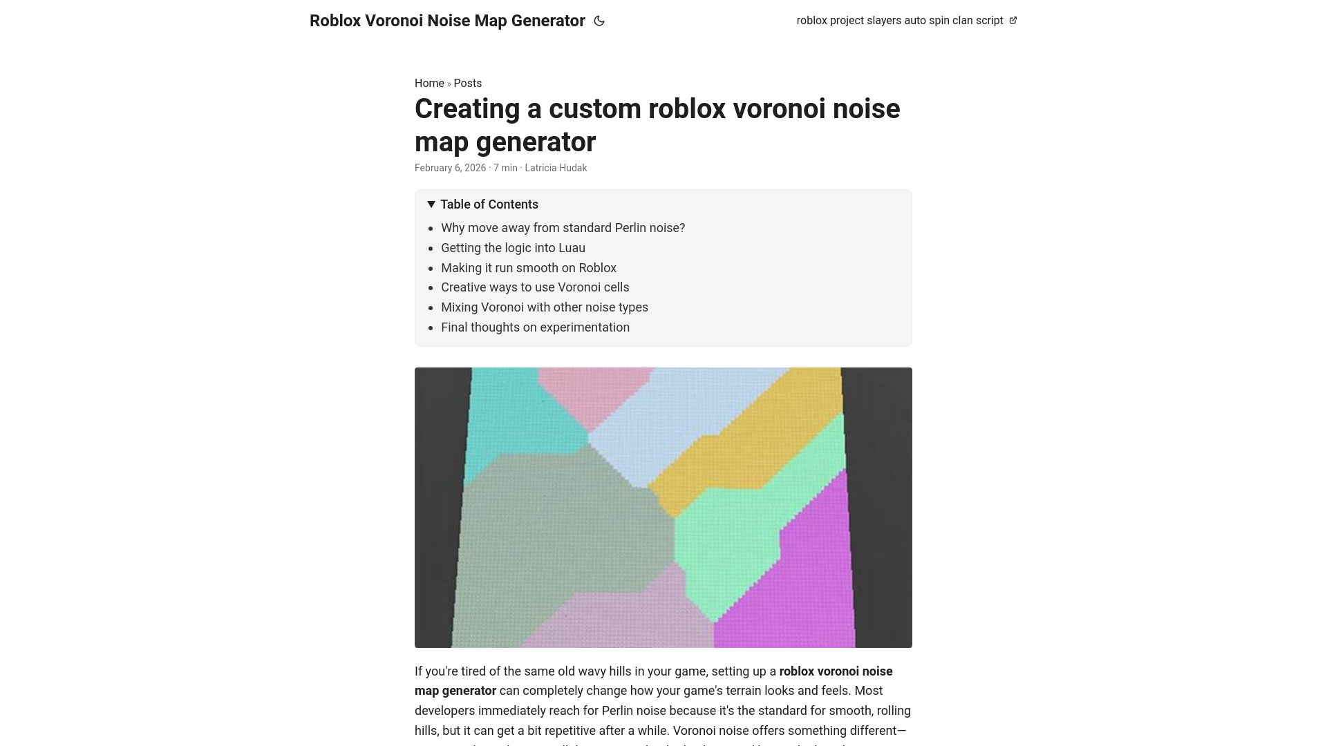 website screenshot of https://roblox-voronoi-noise-map-generator.pages.dev/