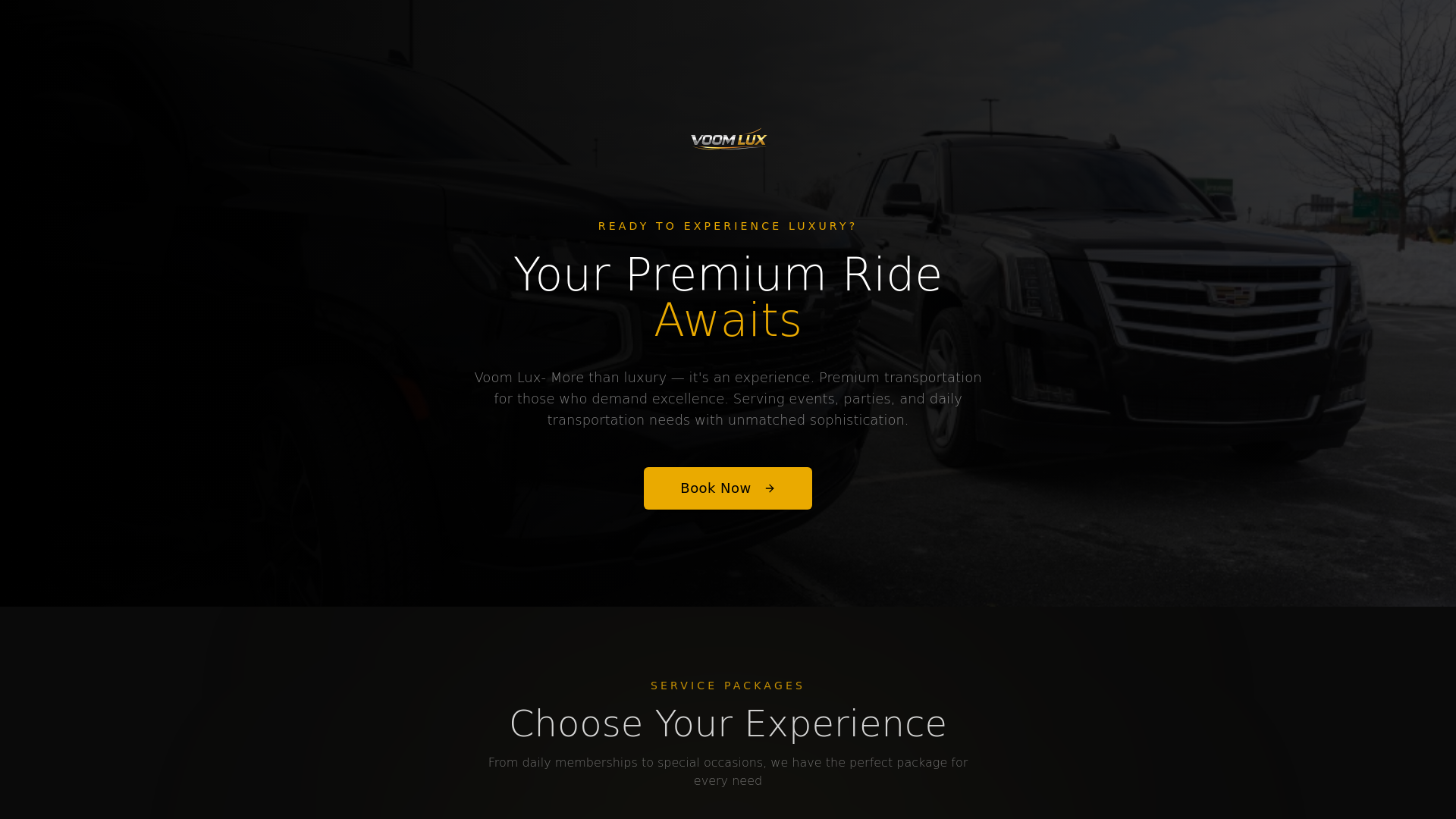 website screenshot of https://voomlux.com/