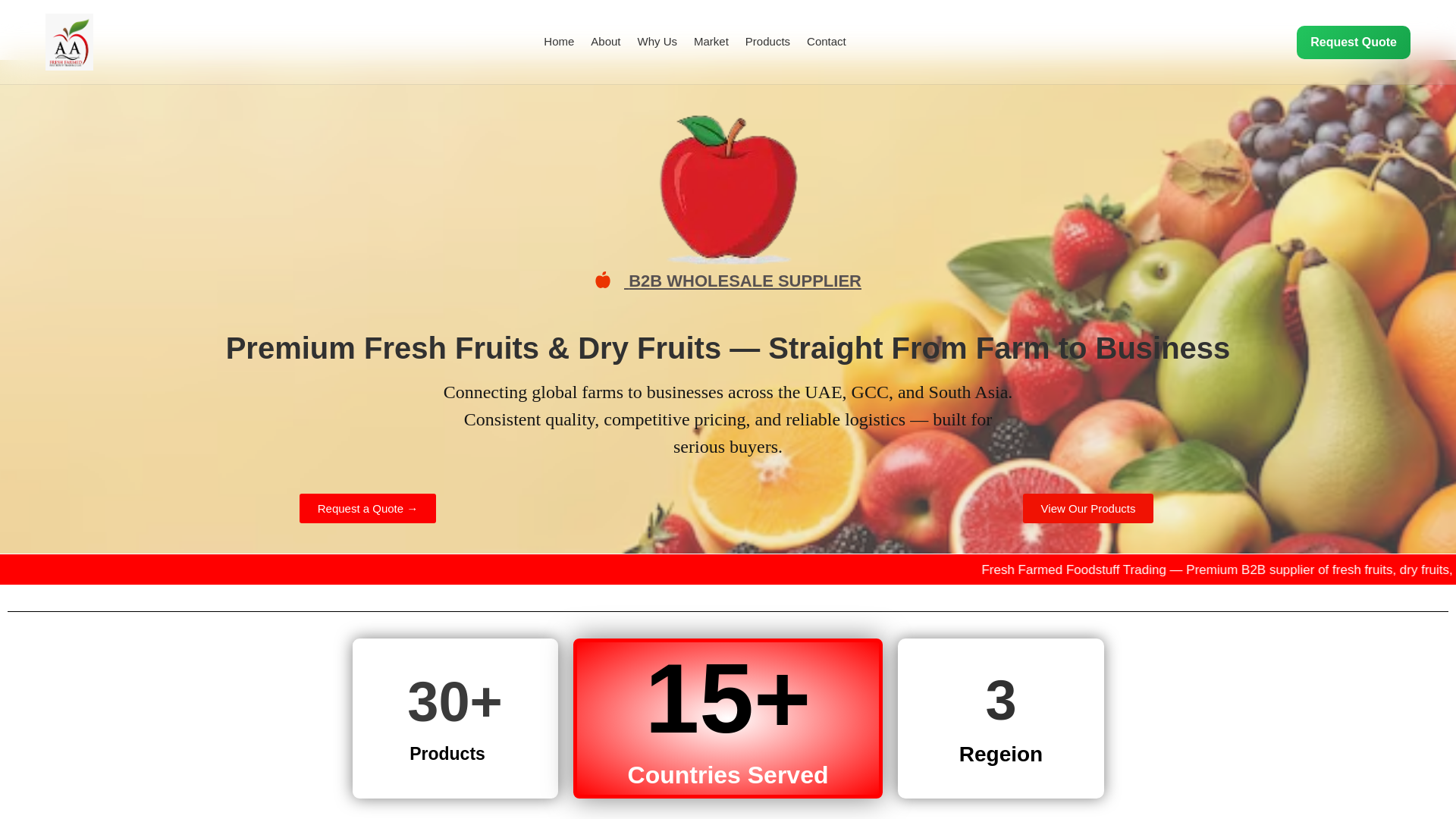 website screenshot of https://freshfarmed.net