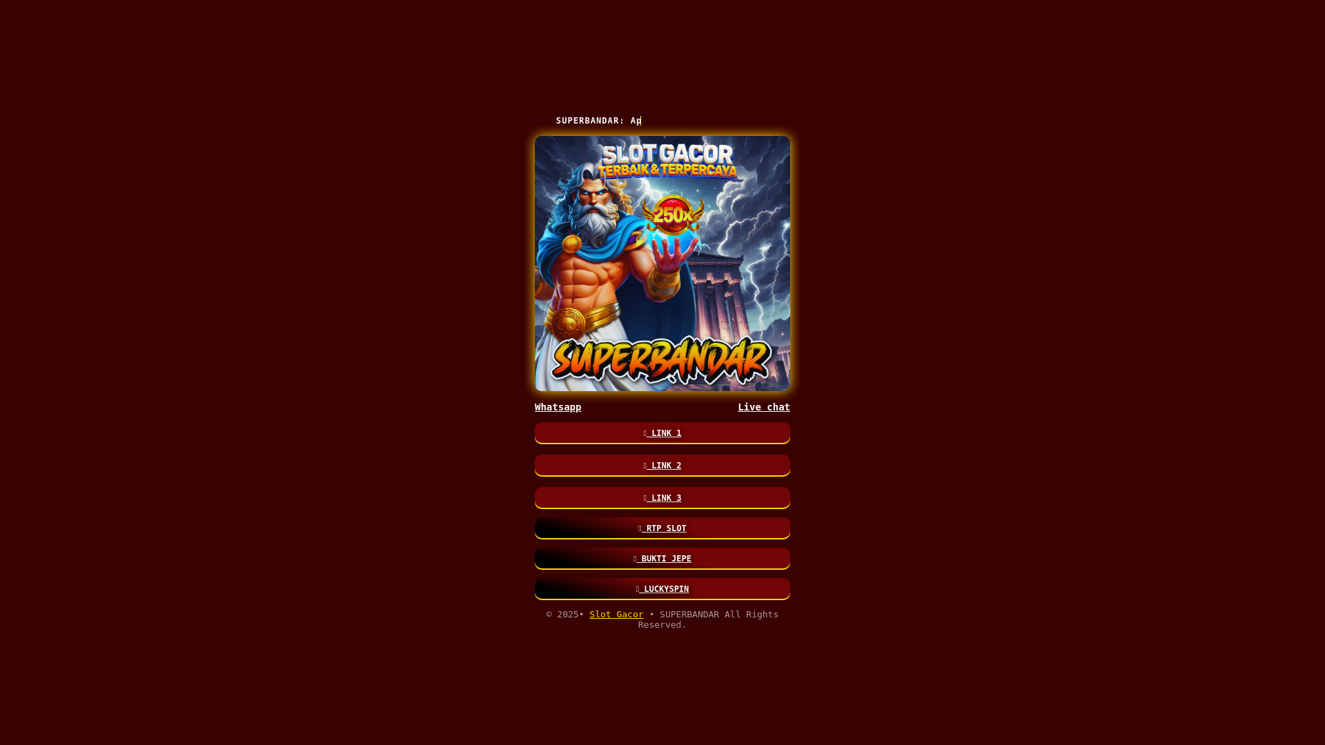 website screenshot of https://superbandar.cc/