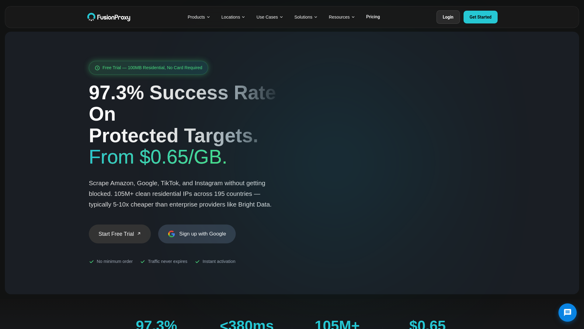 website screenshot of https://rapidfusionproxy.info/