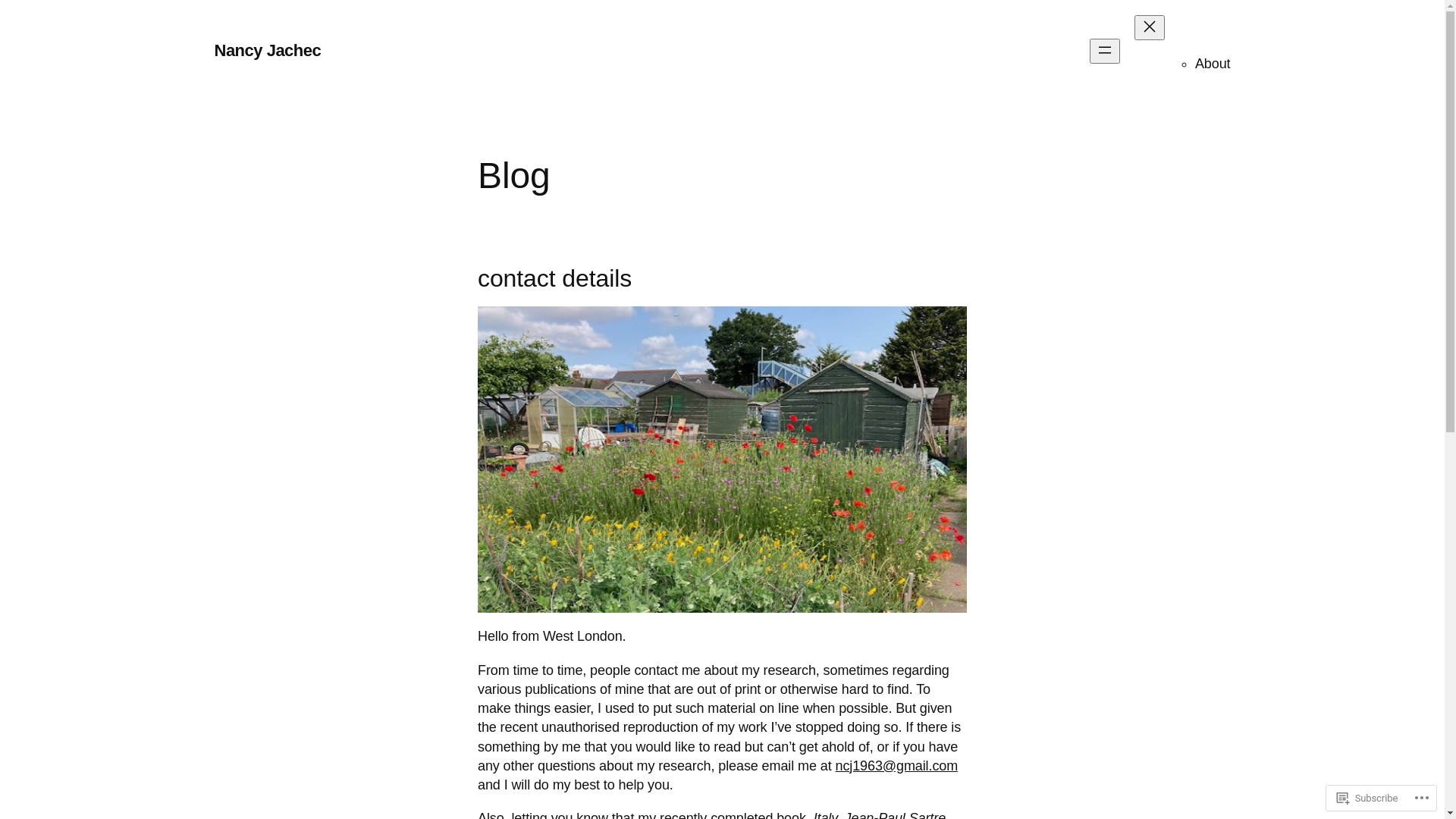 website screenshot of https://nancyjachec.uk/