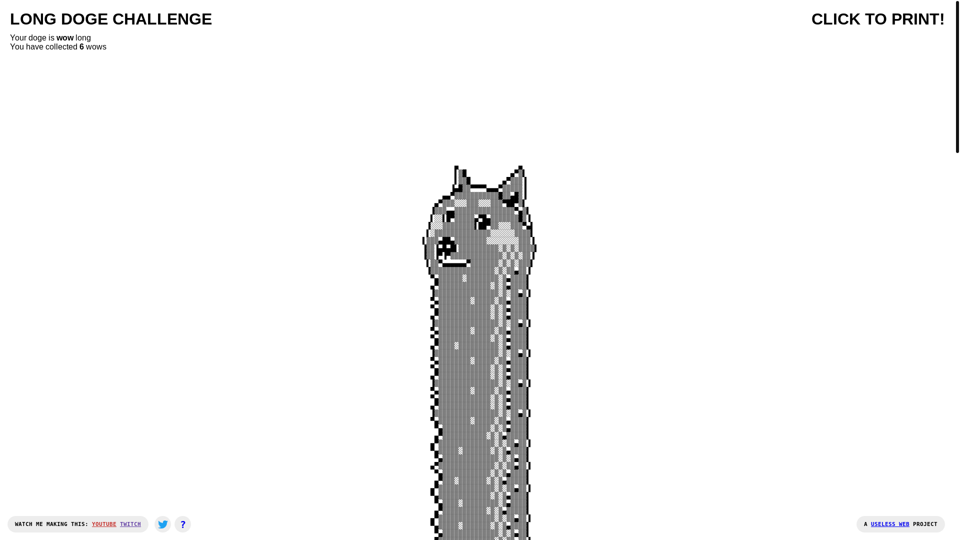 website screenshot of https://longdogechallenge.com/