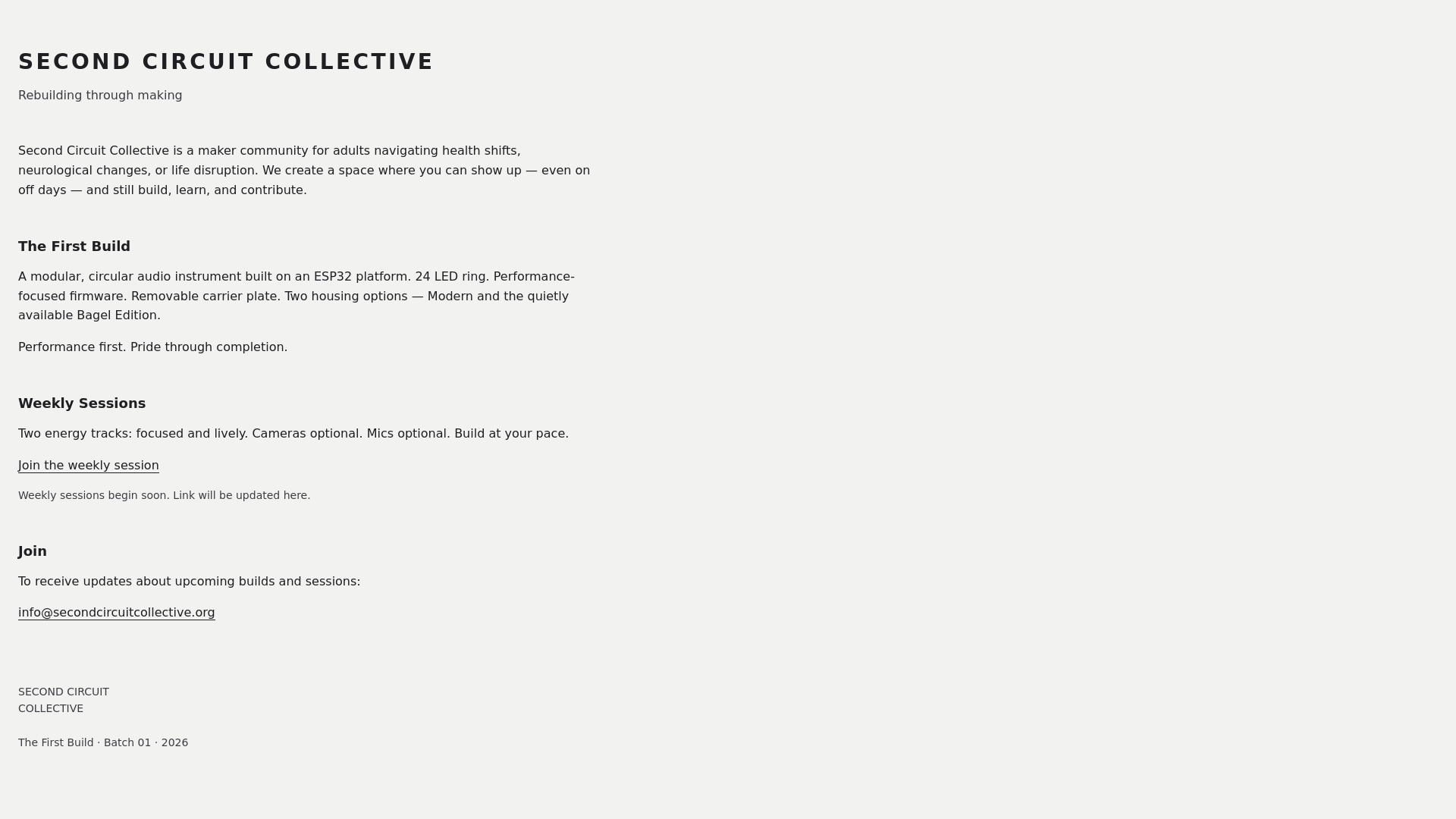 website screenshot of https://secondcircuitcollective.org/