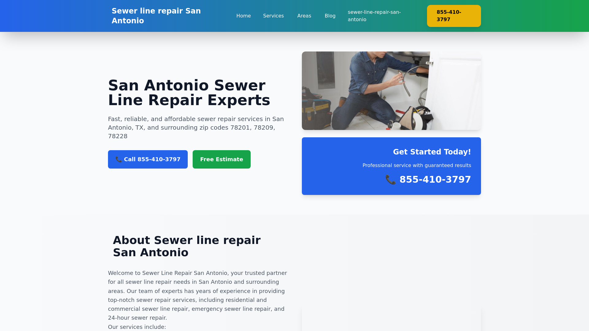 website screenshot of https://sewer-line-repair-san-antonio.pages.dev/