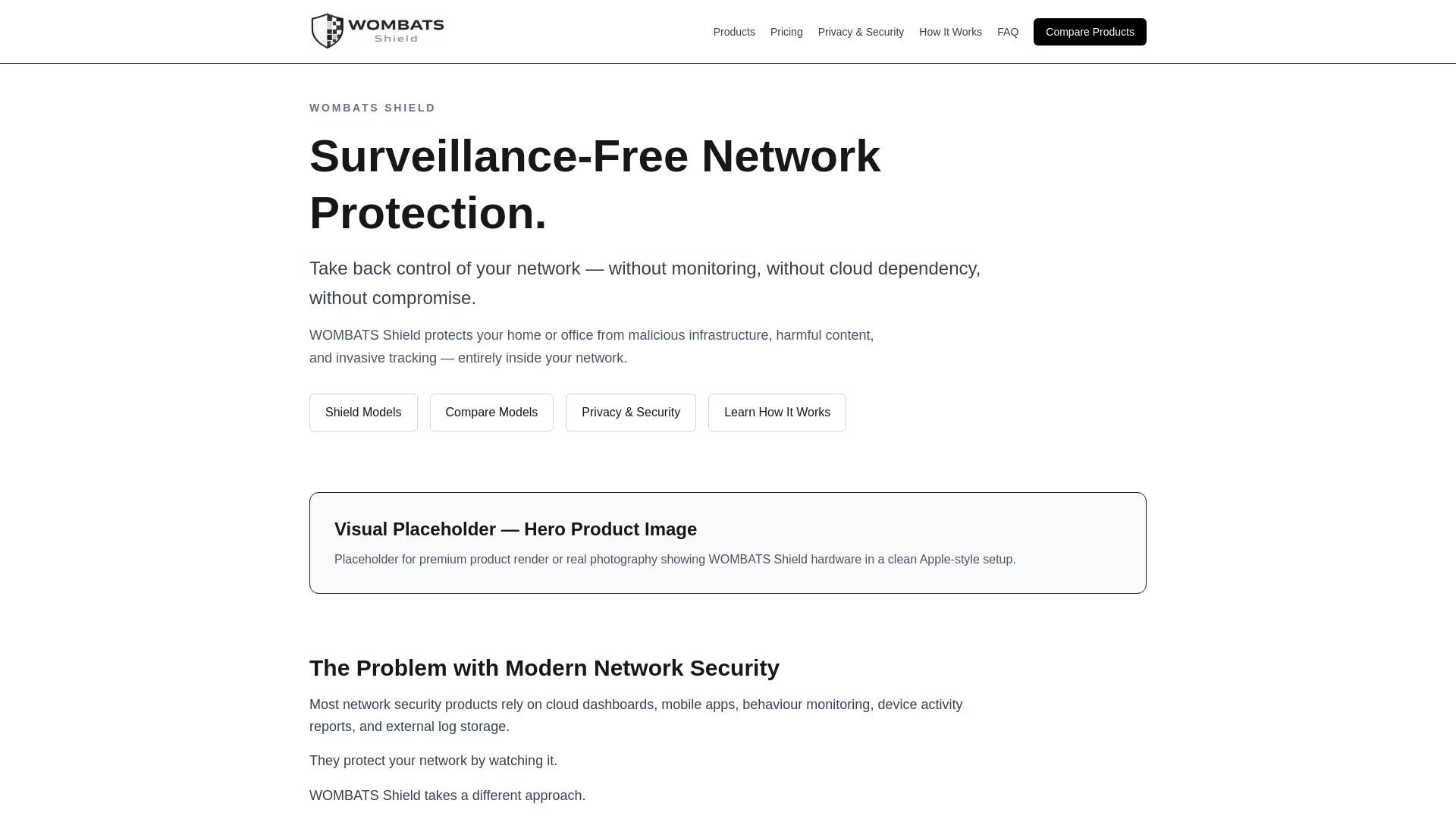 website screenshot of https://wombatss.com.au