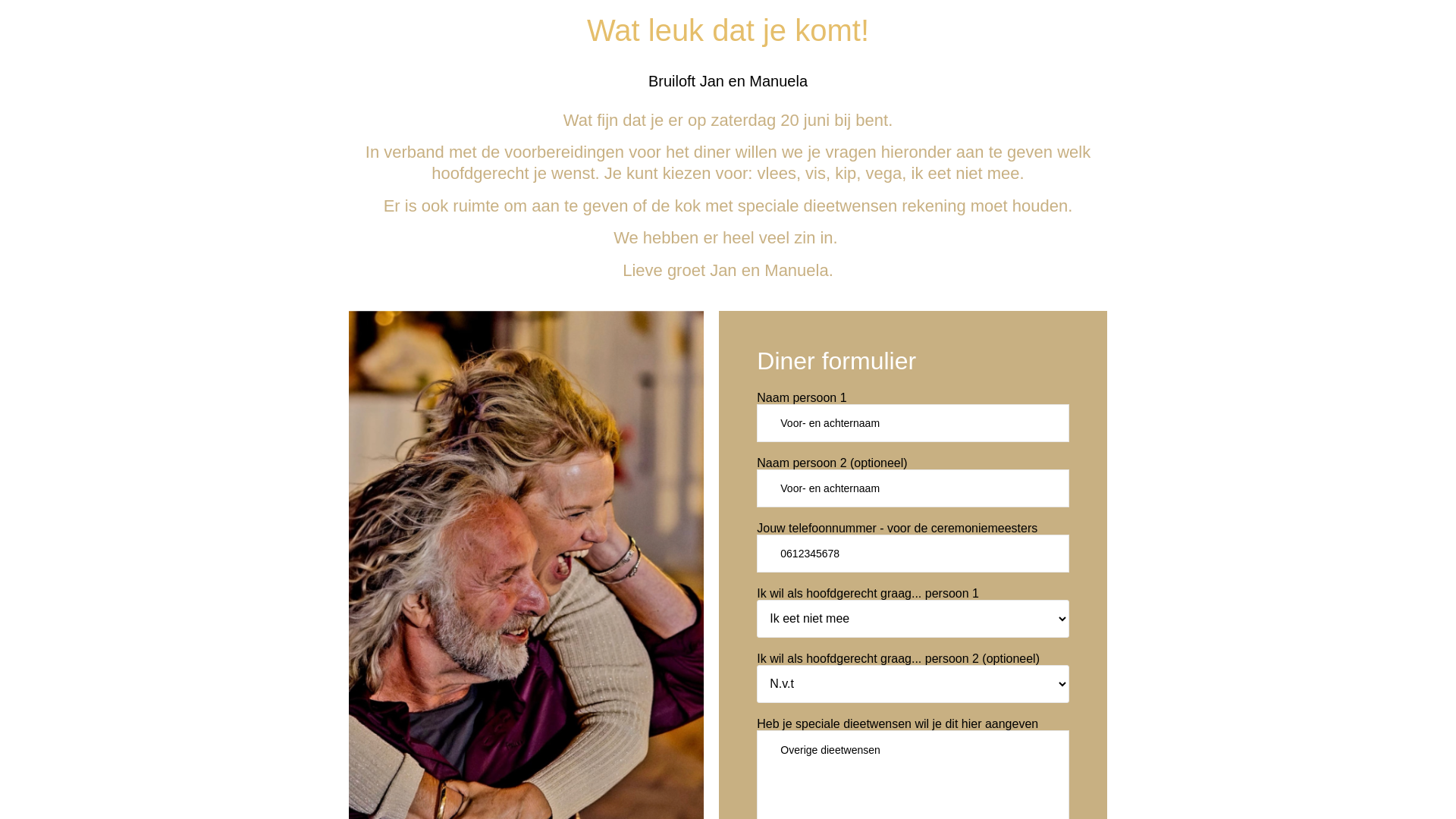 website screenshot of https://bruiloftjanenmanuela.nl/