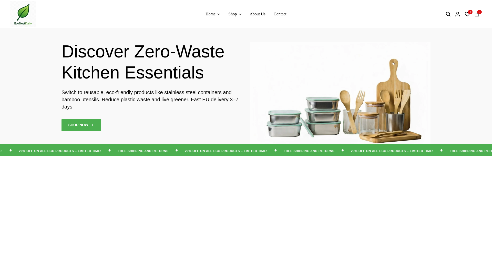 website screenshot of https://econestdaily.eu