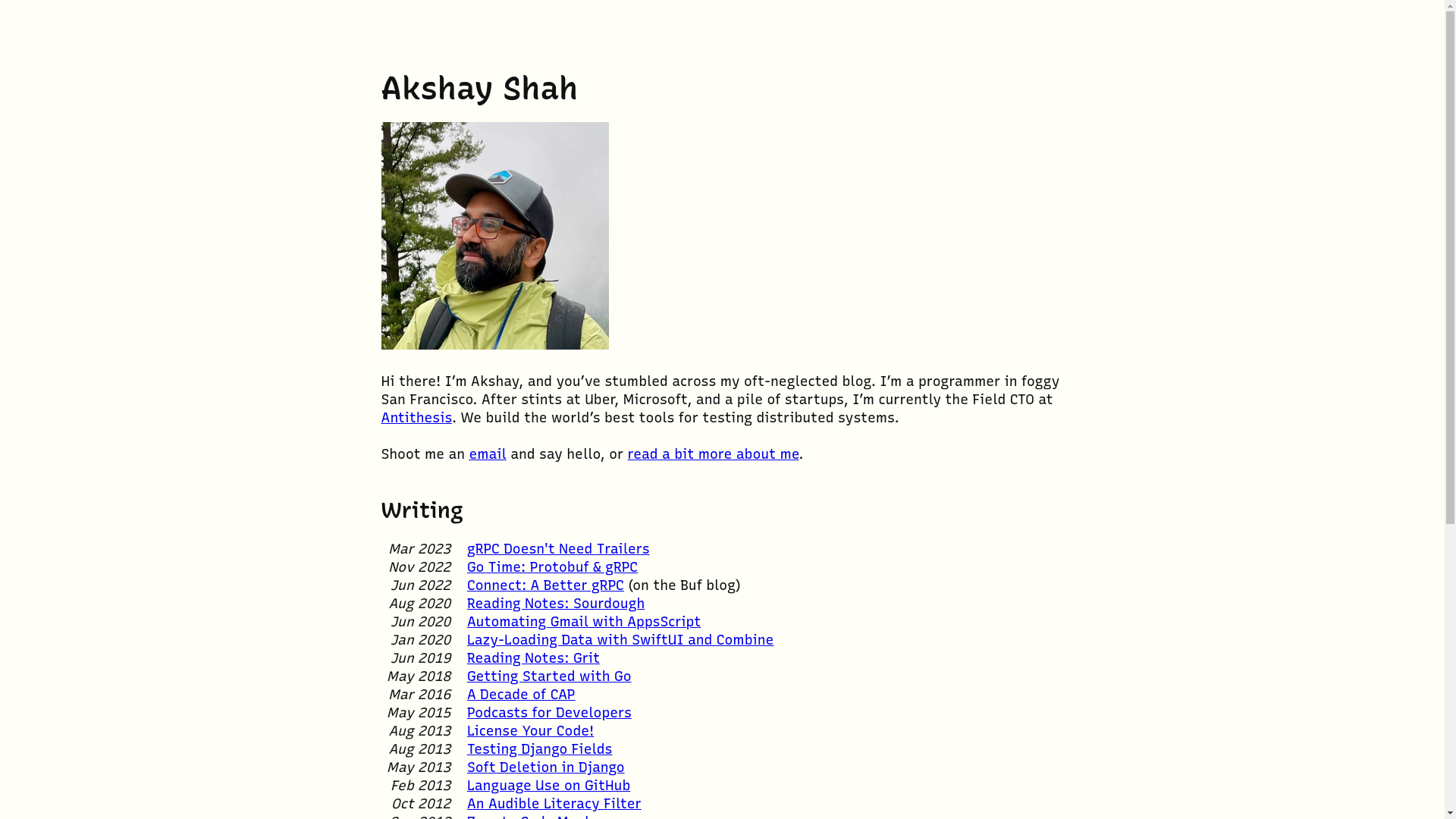 website screenshot of https://akshayshah.pages.dev/