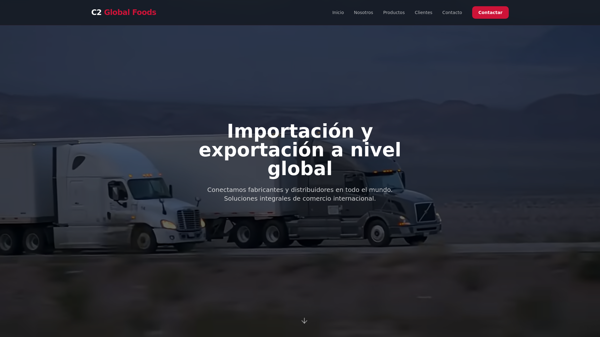 website screenshot of https://c2globalfoods.com/