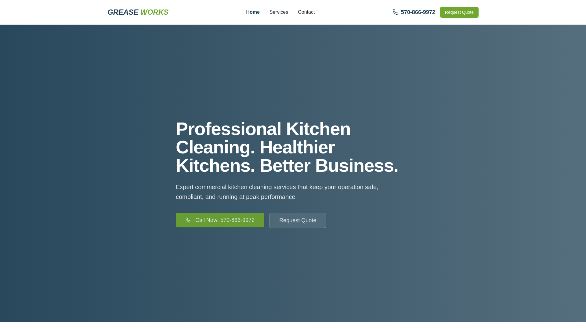website screenshot of https://greaseworks.site/