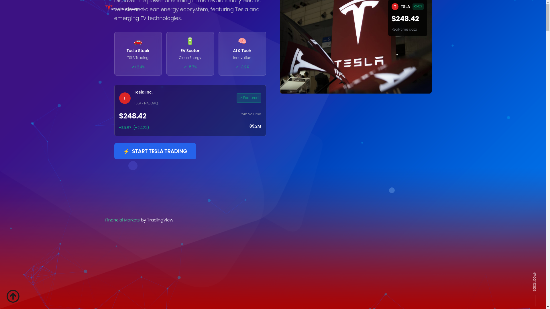 website screenshot of https://teslaquickmatrixfx.com/