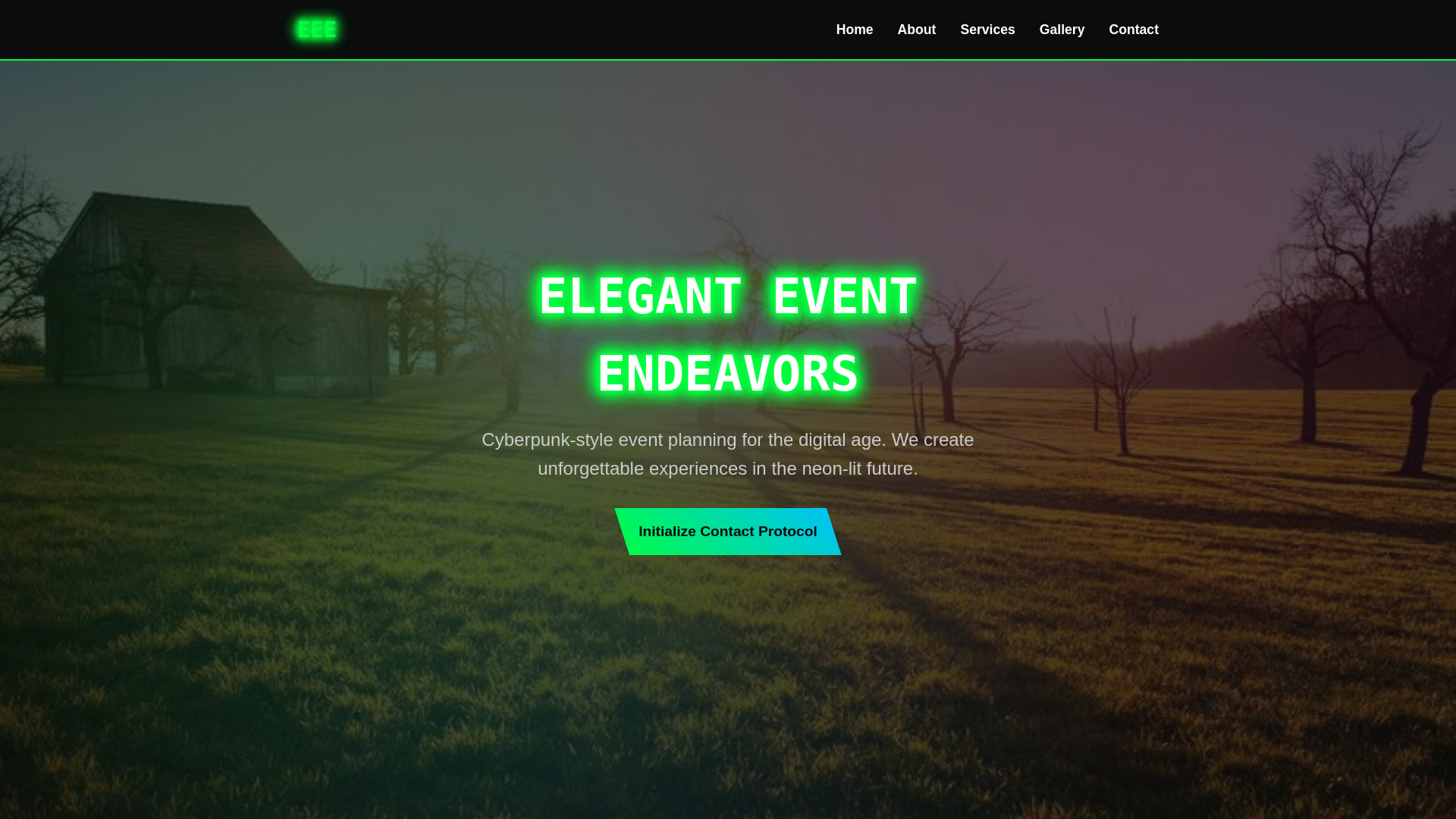 website screenshot of https://eleganteventendeavors.digital