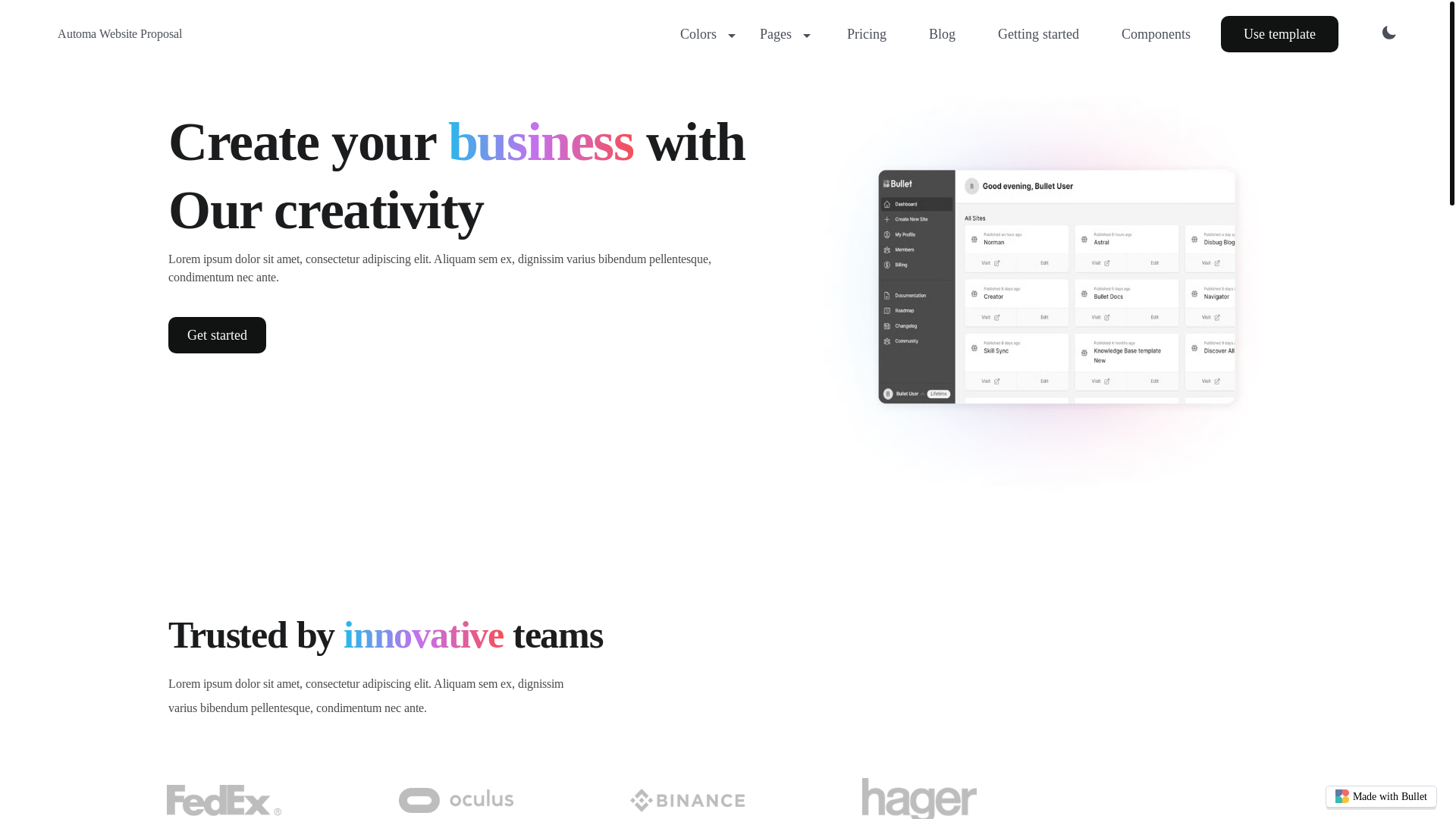 website screenshot of https://automa-website-proposal-bullet.pages.dev/