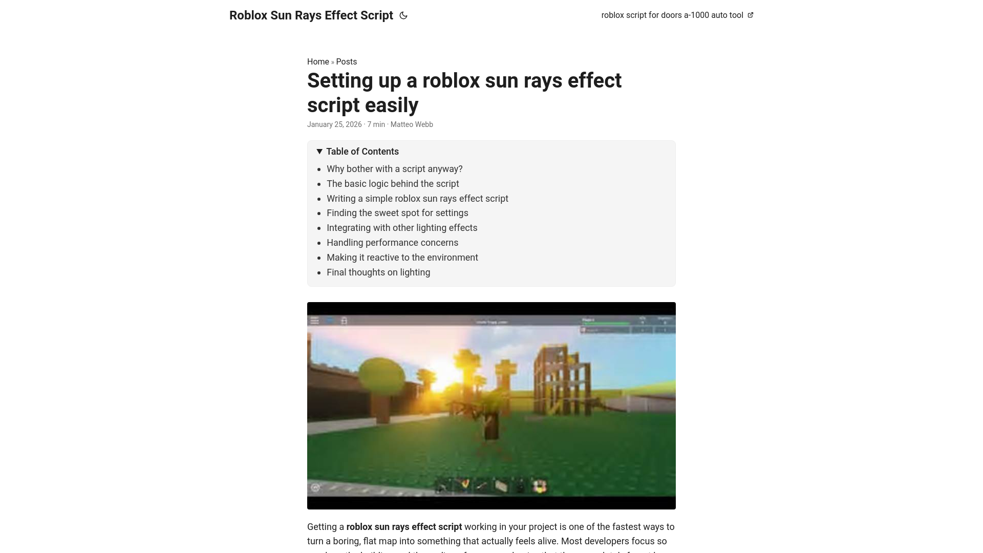 website screenshot of https://roblox-sun-rays-effect-script.pages.dev/