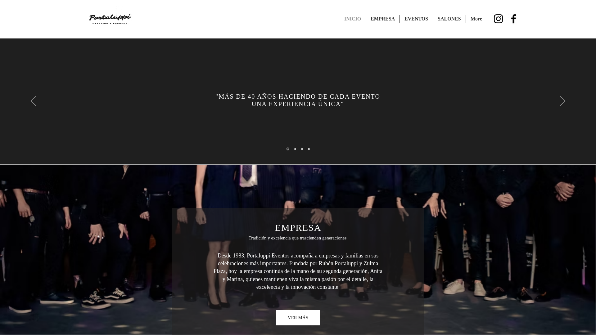 website screenshot of https://portaluppieventos.com