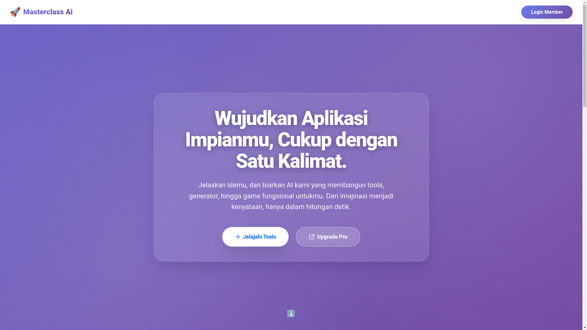 website screenshot of https://masterclassai.id/