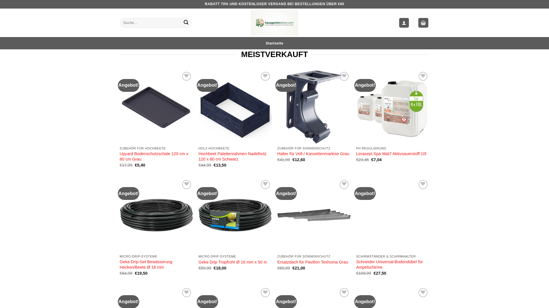 website screenshot of https://hausgartendirect.com