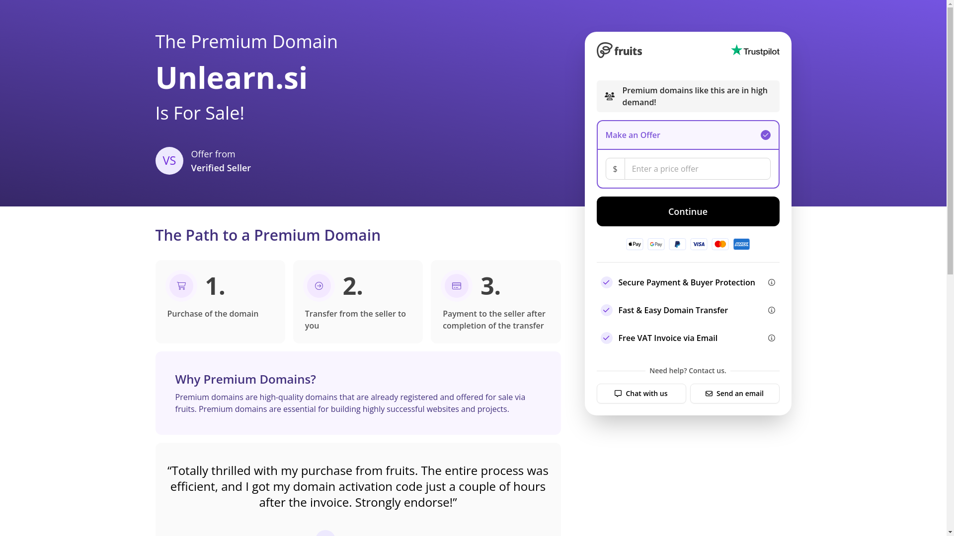 website screenshot of https://unlearn.si/